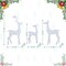 Set of 3 Lighted Christmas Crystal White 3D Reindeer Outdoor Décor with 240 White LED Lights